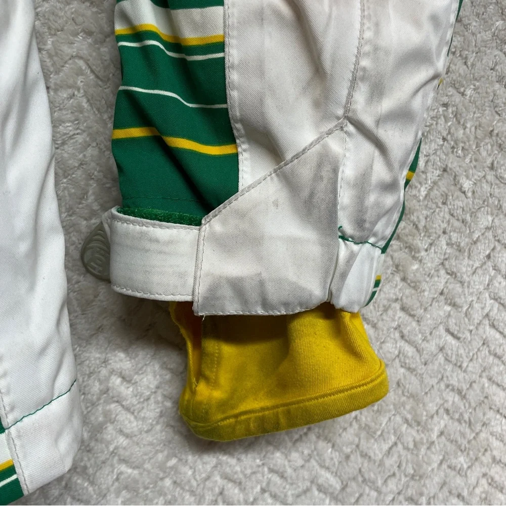Vintage Y2K DC Boys Green Yellow Striped Snowboard Streetwear Jacket Size Medium